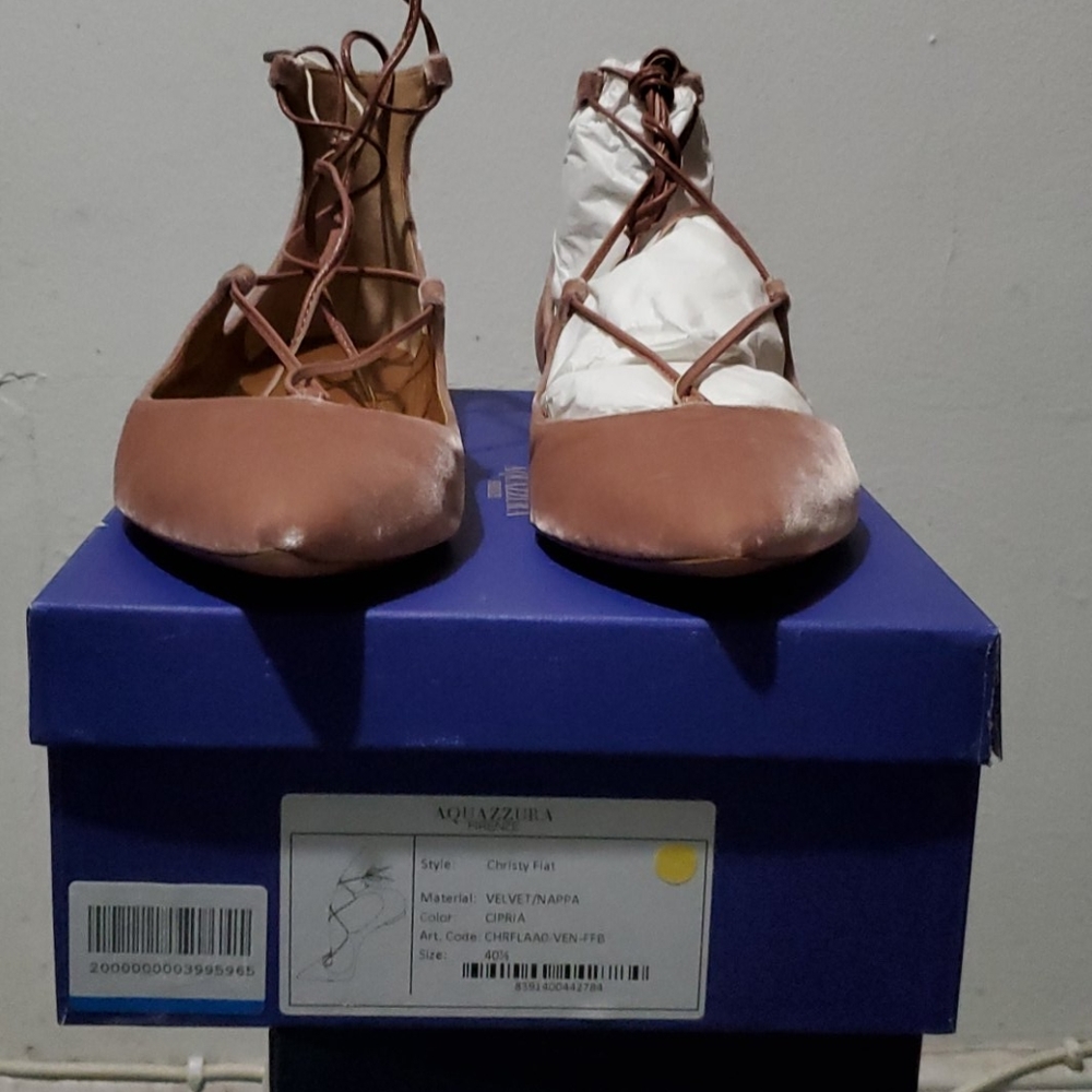 AQUAZZURA VELVET CHRISTY FLAT